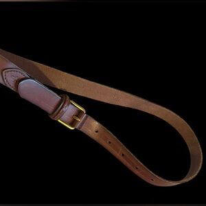 Frye Women's Brown Leather Belt gold brass buckle